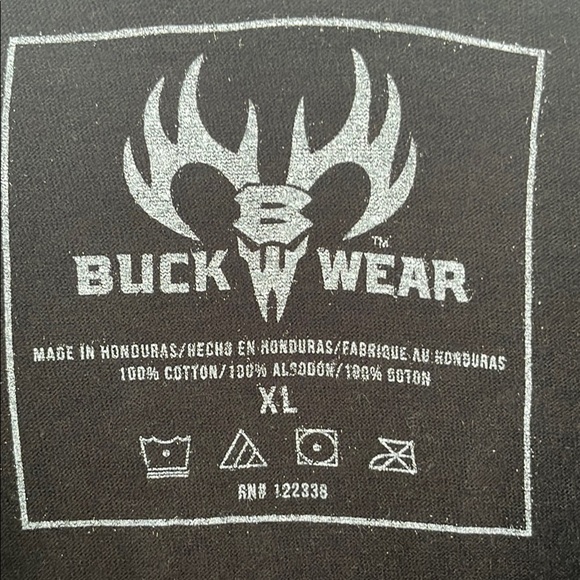 Buck Wear Men’s Never Give Up The Flight Black Tee XL - Picture 4 of 14